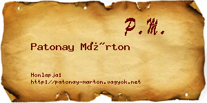 Patonay Márton névjegykártya